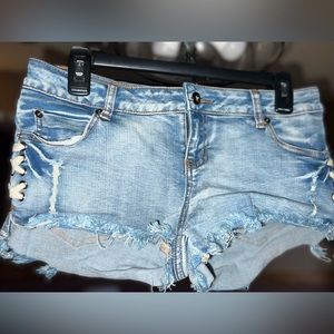 Ocean Drive denim shorts with lace ties on the side size 5 never worn